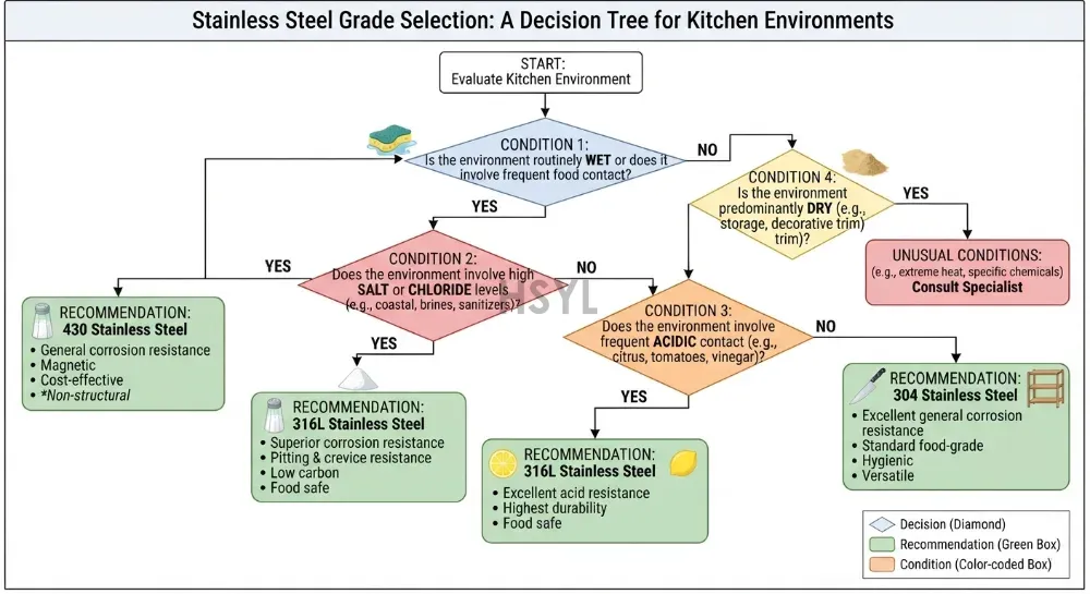 Commercial Kitchen Stainless Steel Selection: 304 vs 316L vs 430 by Zone(pic4)