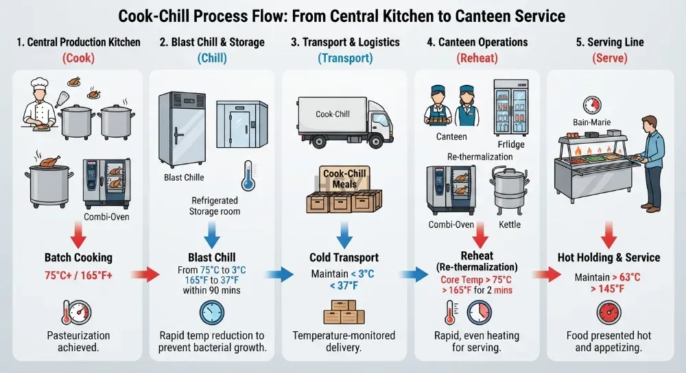 Canteen Pre-Cooked and Reheat: Cook-Chill for Mass Feeding(pic3) Canteen Pre-Cooked and Reheat: Cook-Chill for Mass Feeding(pic3)