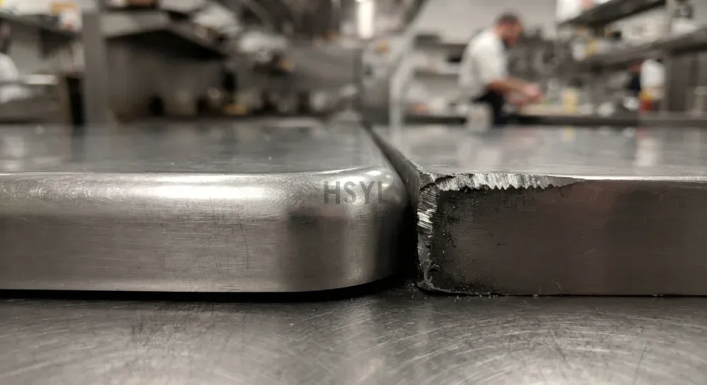 Commercial Kitchen Food-Contact Edge Finishing, Deburring and Rounding for Stainless Equipment(pic1) Commercial Kitchen Food-Contact Edge Finishing, Deburring and Rounding for Stainless Equipment(pic1)