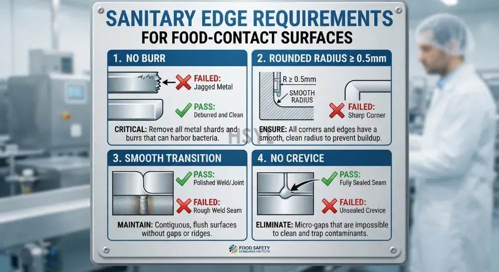 Commercial Kitchen Food-Contact Edge Finishing, Deburring and Rounding for Stainless Equipment(pic3) Commercial Kitchen Food-Contact Edge Finishing, Deburring and Rounding for Stainless Equipment(pic3)