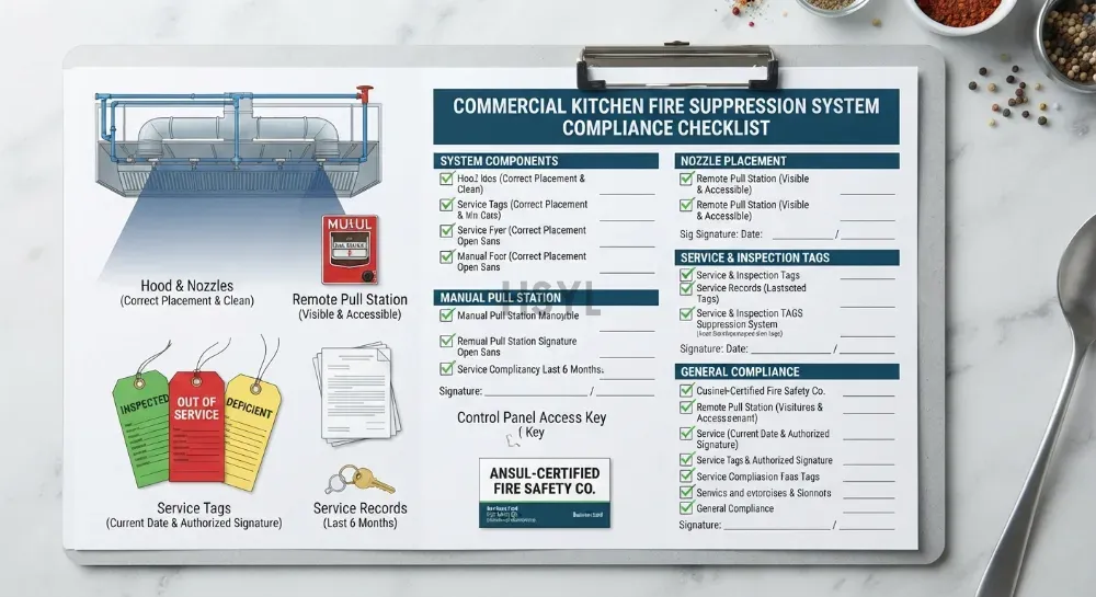 Commercial Kitchen Fire Suppression System Requirements: Compliance Checklist(pic3) Commercial Kitchen Fire Suppression System Requirements: Compliance Checklist(pic3)