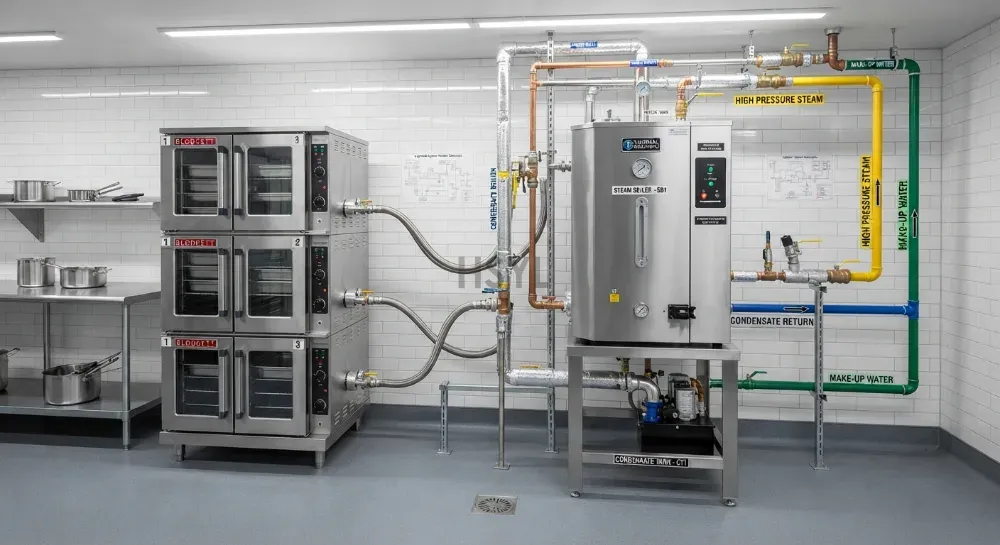 Commercial Kitchen Steam System Design: Load Planning and Equipment Layout(pic1) Commercial Kitchen Steam System Design: Load Planning and Equipment Layout(pic1)