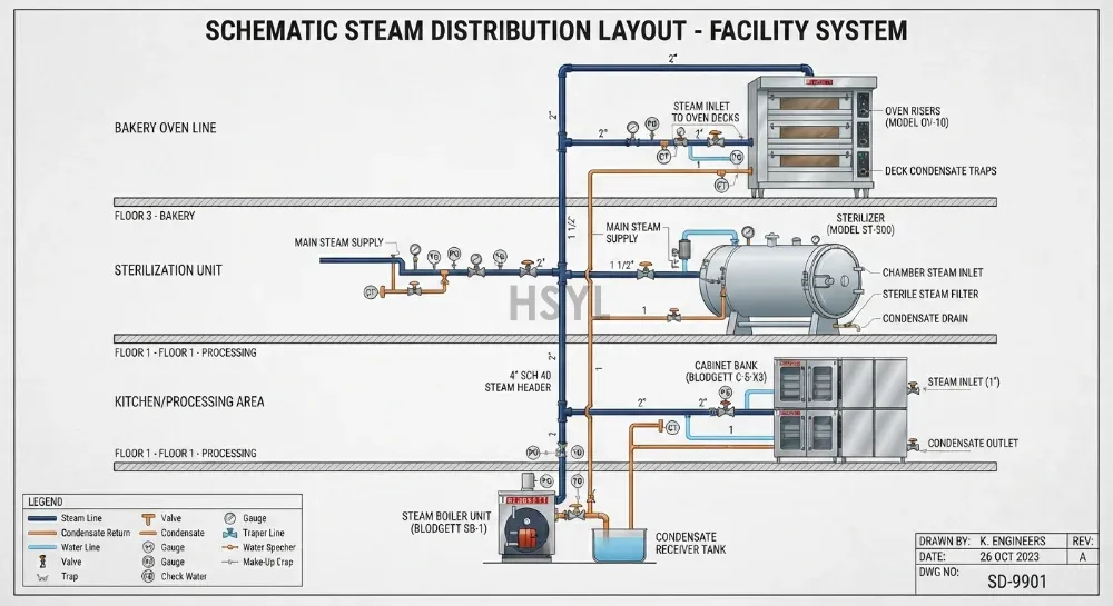 Commercial Kitchen Steam System Design: Load Planning and Equipment Layout(pic3) Commercial Kitchen Steam System Design: Load Planning and Equipment Layout(pic3)