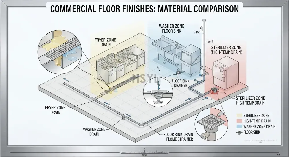 Commercial Kitchen Flooring Requirements: Materials, Drainage, and Compliance(pic3) Commercial Kitchen Flooring Requirements: Materials, Drainage, and Compliance(pic3)